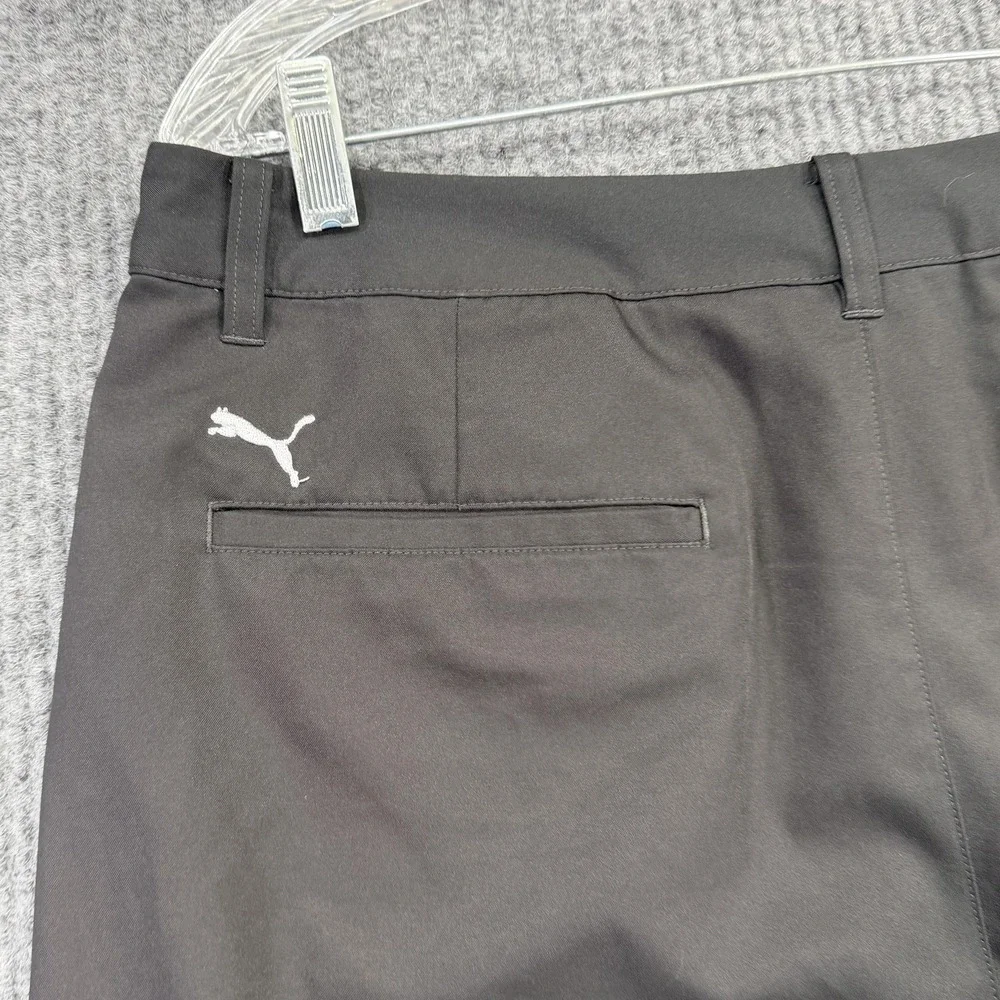 Puma Shorts Mens 34 Black Chino Performance Lightweight Casual Zip Fly Pockets